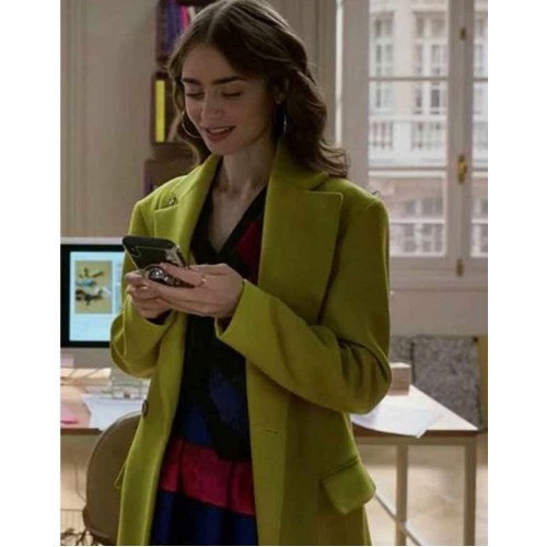 Emily In Paris Lily Collins Green Coat